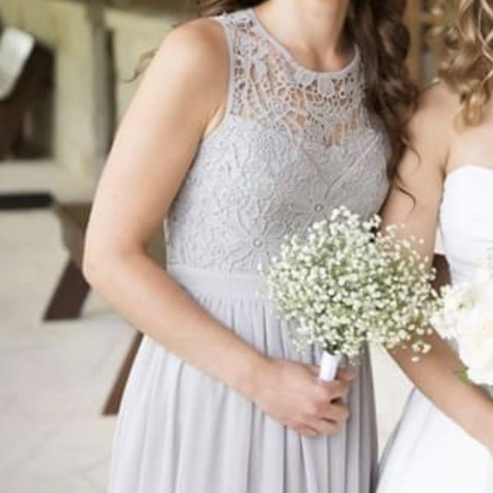 Grey bridesmaid maxi dress